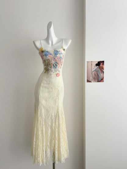 Sexy Mermaid Spaghetti Straps Lace Birthday Party Dress Summer Holiday Outfits For Women DP0132