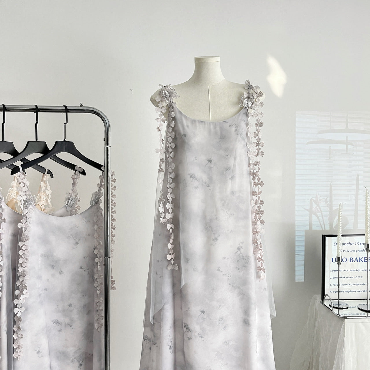 Cute A Line Spaghetti Straps Floral Chiffon Summer Dress Holiday Party Outfits For Girls DP0133