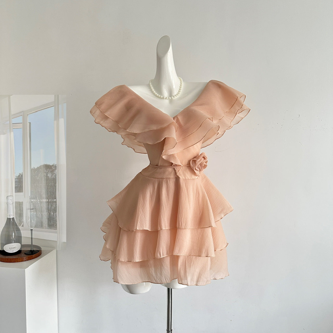 Cute A Line V Neckline Layers Summer Dress Holiday Party Outfits For Girls DP0154