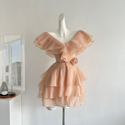 Cute A Line V Neckline Layers Summer Dress Holiday Party Outfits For Girls DP0154