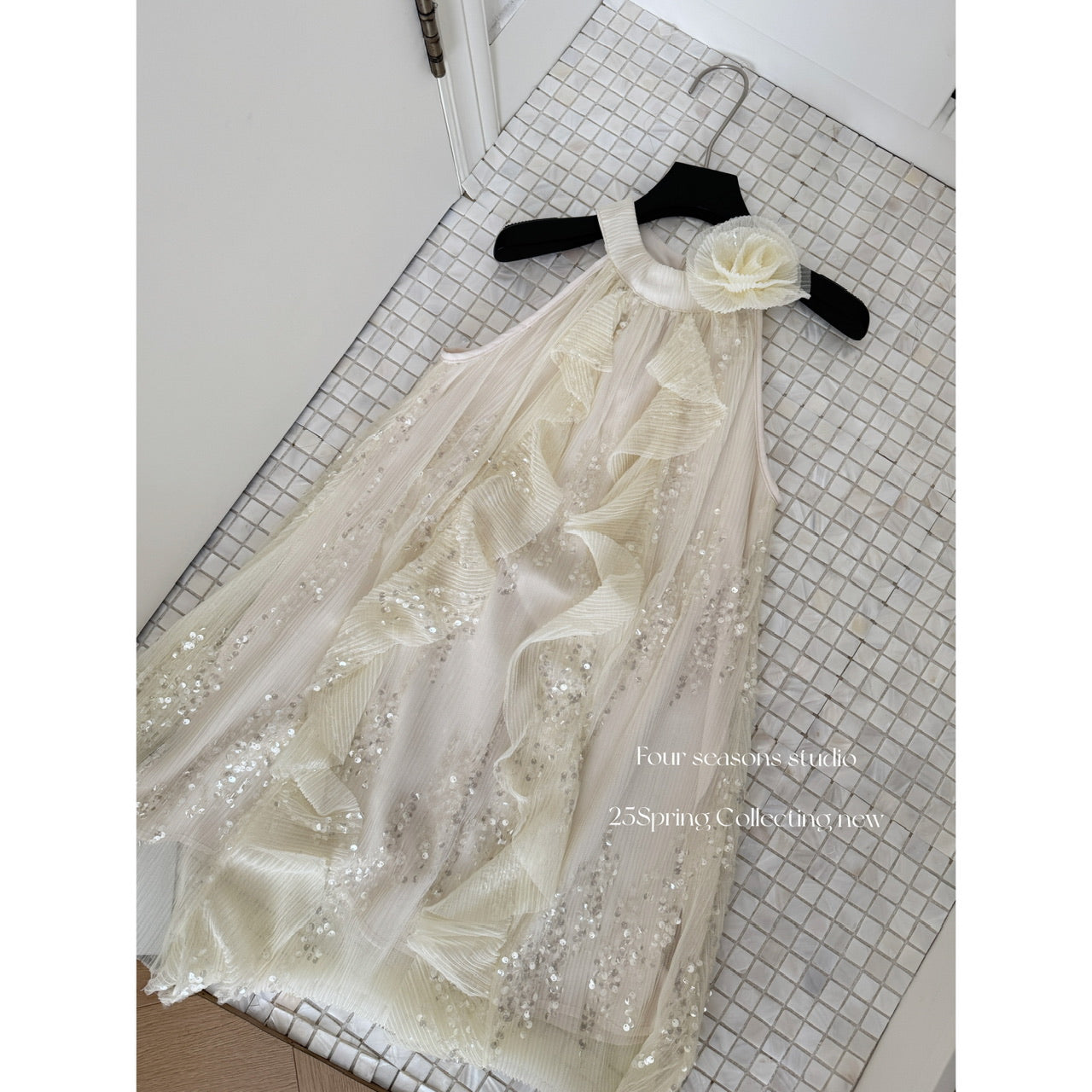 Sexy A line Jewel Neckline Sequin Short Summer Dress Holiday Party Outfits For Women DP0116