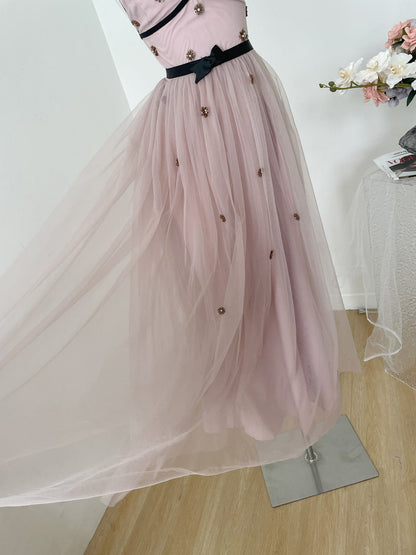 Cute A line Straps Pink Tulle Summer Dress Holiday Party Outfits For Women DP0113
