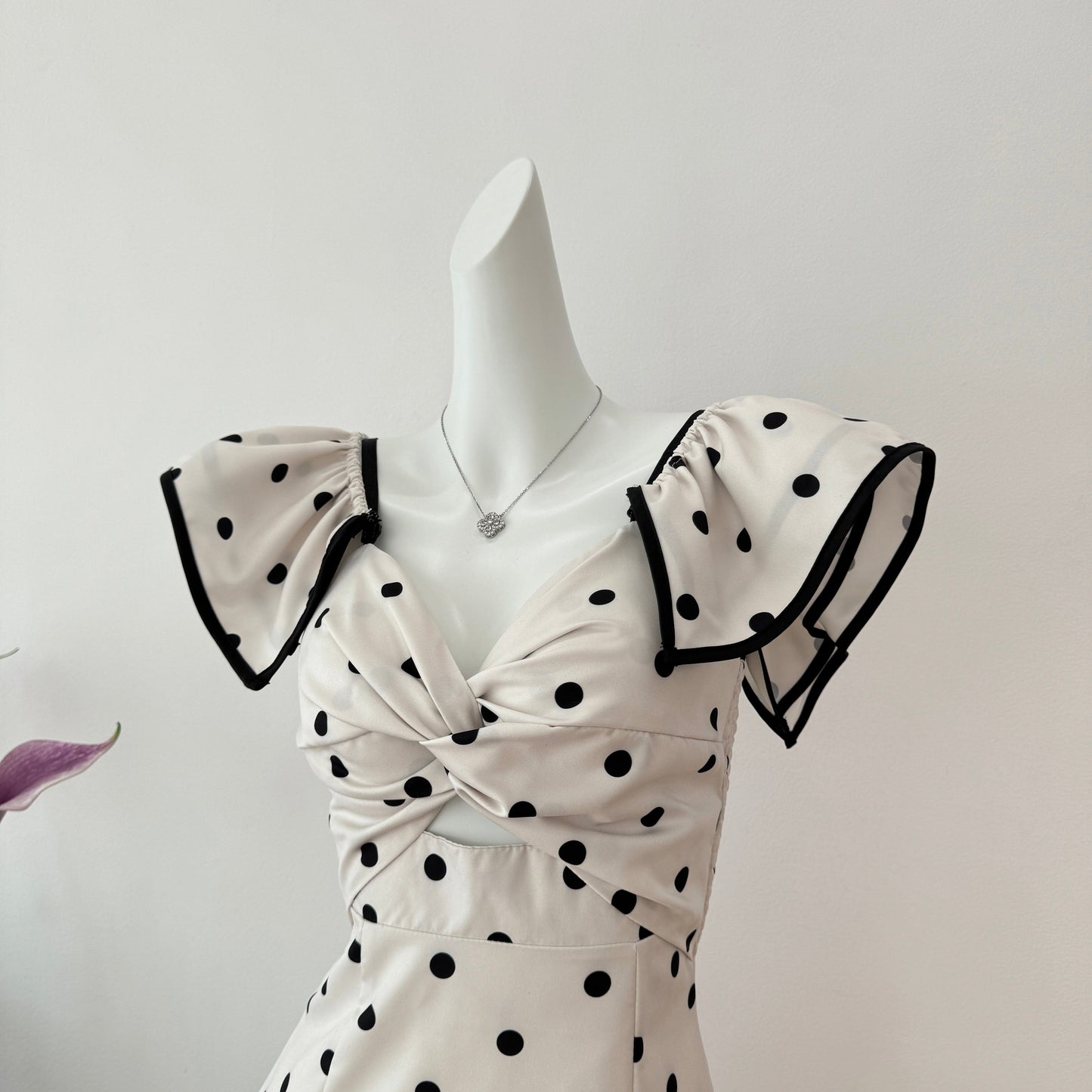 Cute A Line V Neckline Polka Dots Summer Dress Holiday Party Outfits For Women DP0104