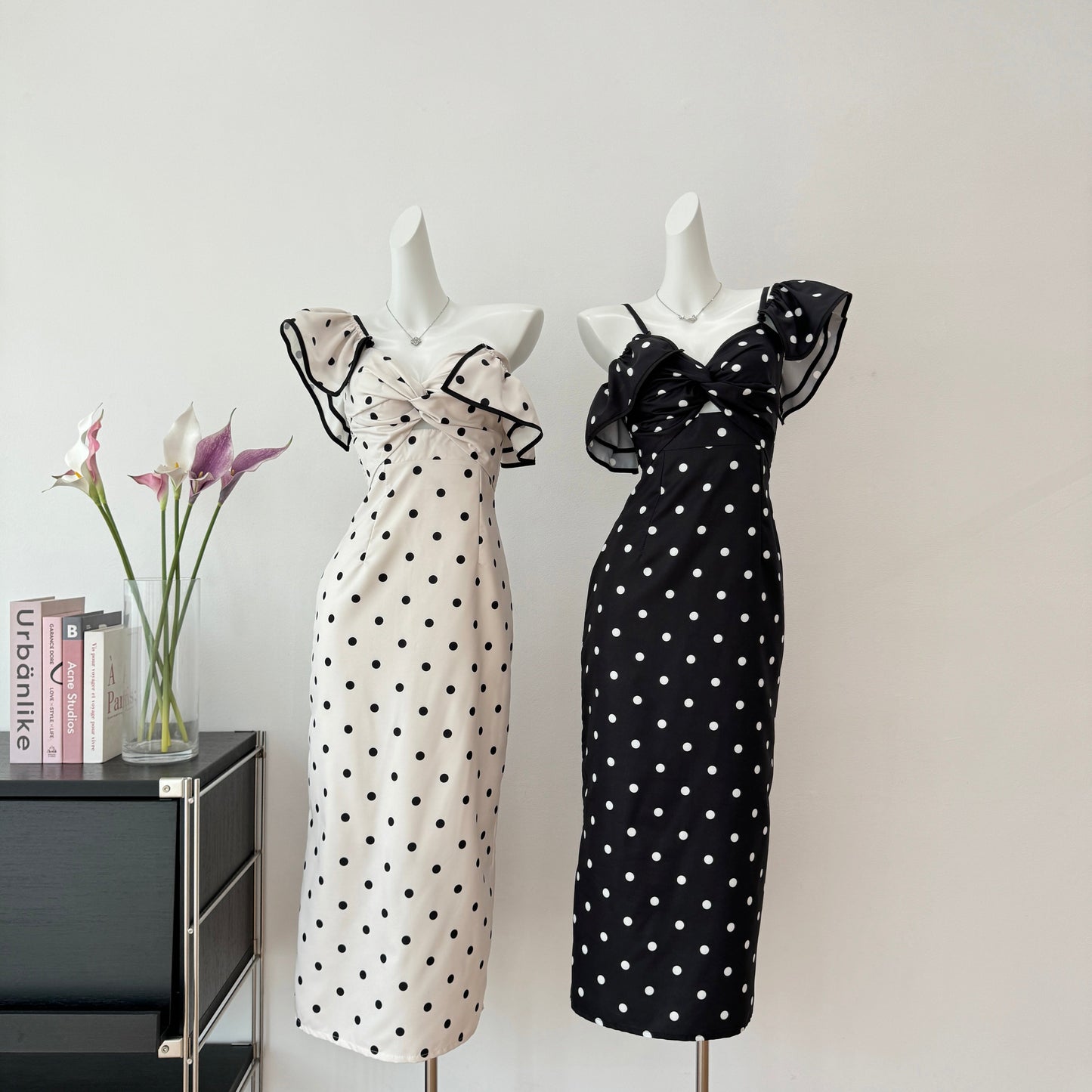 Cute A Line V Neckline Polka Dots Summer Dress Holiday Party Outfits For Women DP0104
