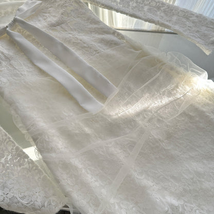 Sexy Mermaid Square Neckline Floral White Lace Summer Dress Holiday Party Outfits For Women DP0106