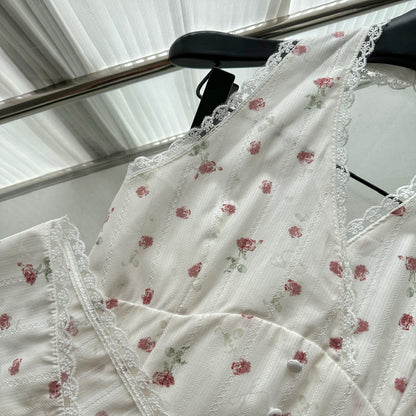 Sexy A Line Halter Neckline Floral Short Summer Dress Holiday Party Outfits For Women DP0121