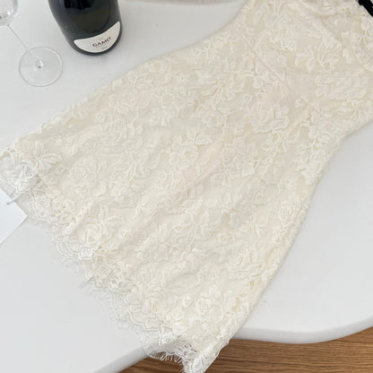 Cute Sheath Halter Neckline Short Lace Summer Dress Holiday Party Outfits For Women DP0123