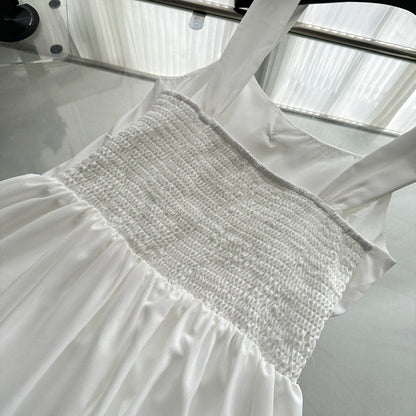 Sexy A Line Straps White Summer Dress Holiday Party Outfits For Women DP0115