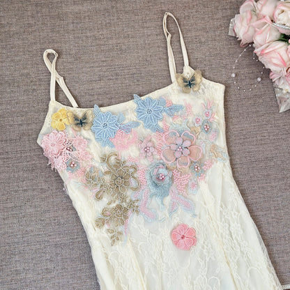 Sexy Mermaid Spaghetti Straps Lace Birthday Party Dress Summer Holiday Outfits For Women DP0132