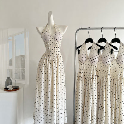 Cute A Line Halter Polka Dots Summer Dress Holiday Party Outfits For Women DP0101
