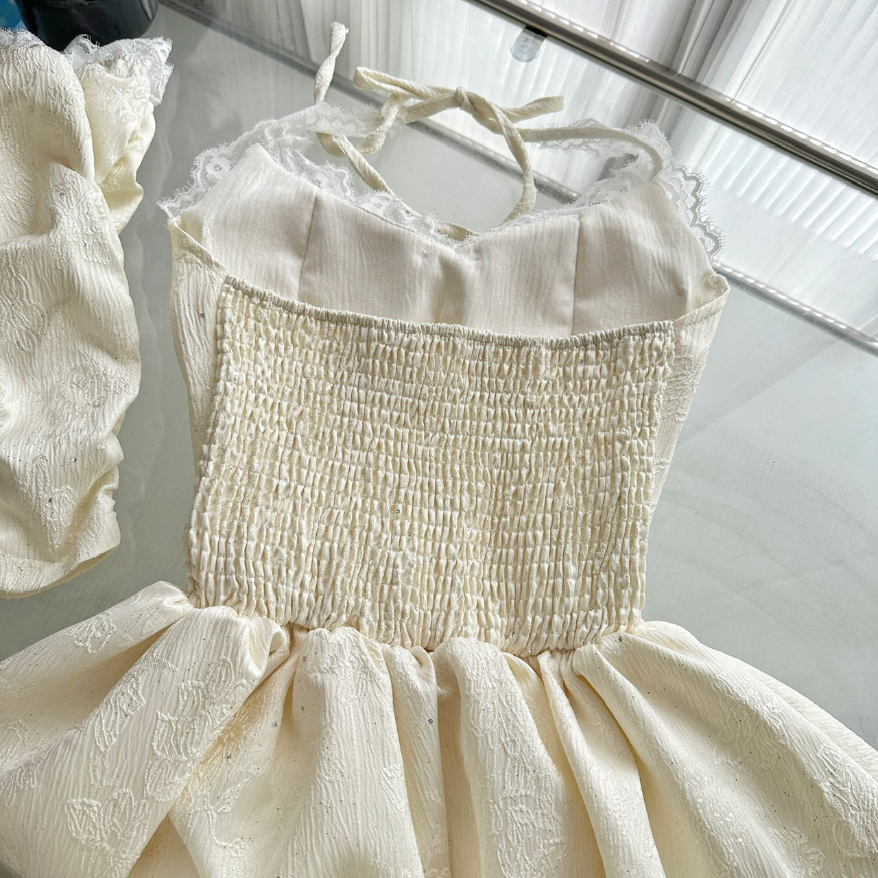 Cute A Line Halter Ivory Lace Summer Dress Holiday Party Outfits For Women DP0096