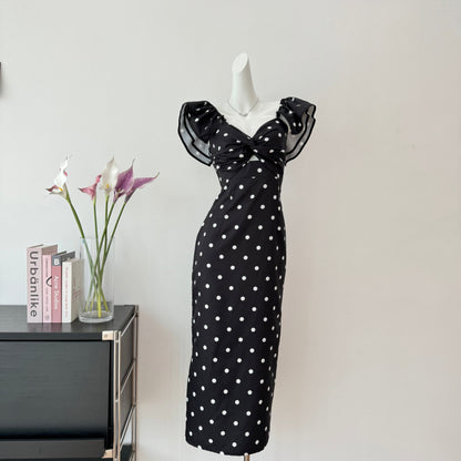Cute A Line V Neckline Polka Dots Summer Dress Holiday Party Outfits For Women DP0104