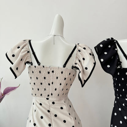 Cute A Line V Neckline Polka Dots Summer Dress Holiday Party Outfits For Women DP0104