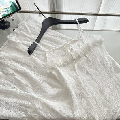 Cute A Line Spaghetti Straps Ivory Lace Summer Dress Holiday Party Outfits For Women DP0100