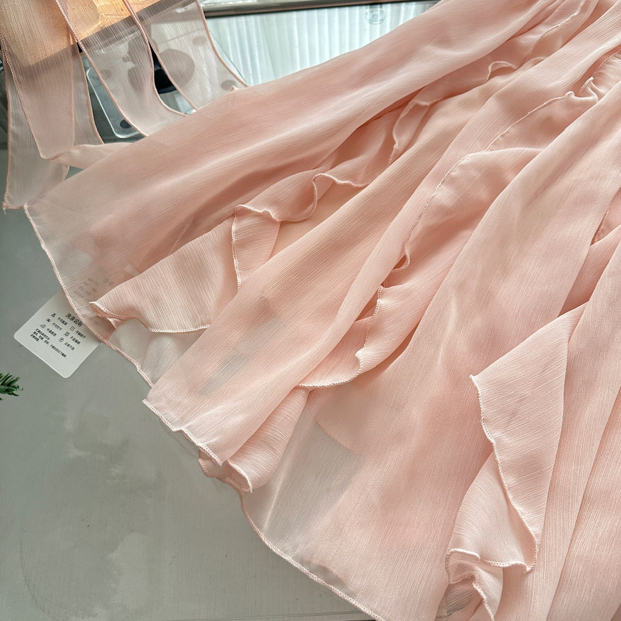 Cute A Line Spaghetti Straps Pink Chiffon Summer Dress Holiday Short Party Outfits For Women DP0102