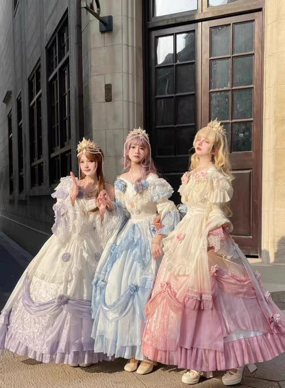 Vintage Ball Gown Off The Shoulder Short Sleeves Spring 16th Birthday Dress Lolita Summer Dress 18th Birthday Outfits W1136