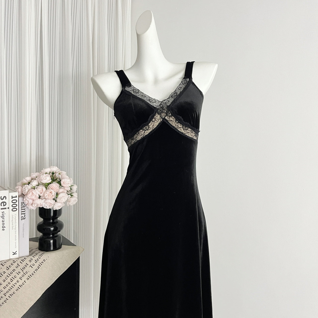 Sexy Mermaid Straps Black Velvet Summer Dress Holiday Party Birthday Outfits For Women DP0136