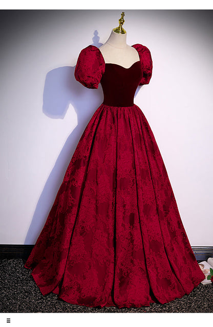 Princess Burgundy Long Prom Dresses SH038