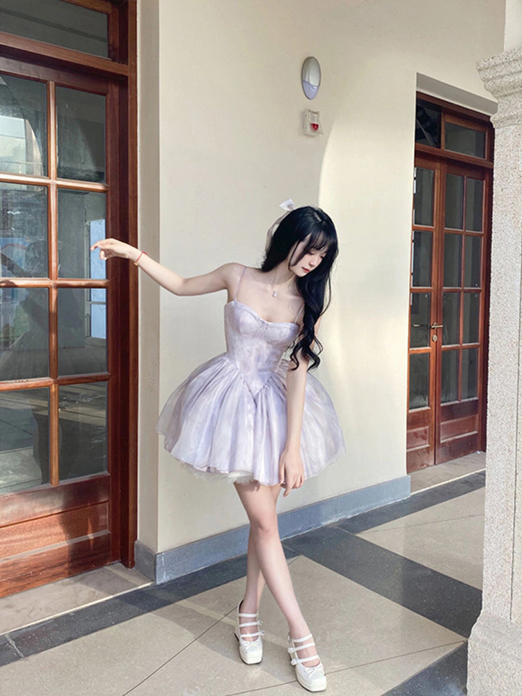 Princess Ball Gown Spaghetti Straps Chiffon Chiffon 22th Birthday Dresses Lolita Dress Cute Lolita Outfits DH2449