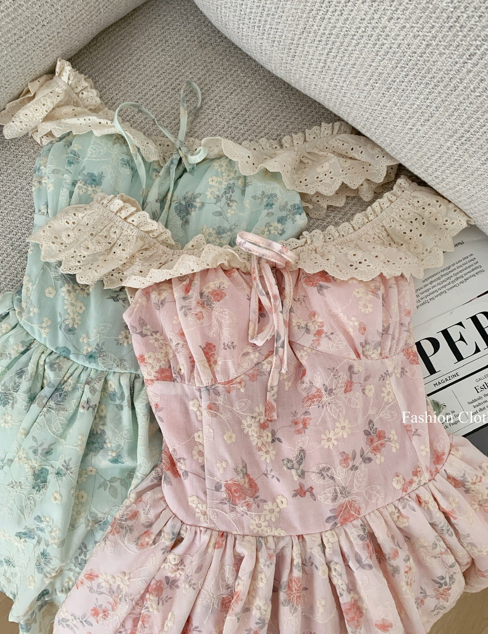 Cute Ball Gown Square Satin Floral Pink Short Summer Dress Holiday Party Outfits For Women DP1406