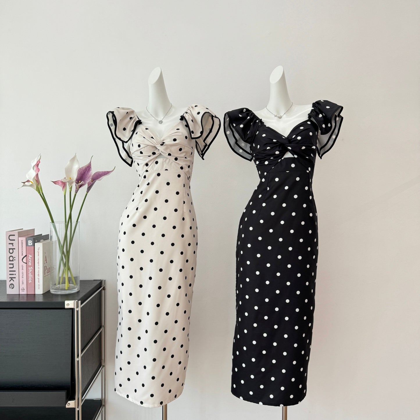 Cute A Line V Neckline Polka Dots Summer Dress Holiday Party Outfits For Women DP0104