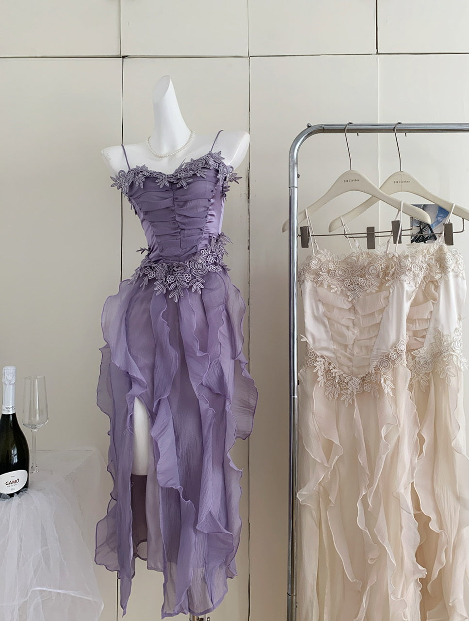 Cute A Line Spaghetti Straps Layers Summer Dress Holiday Party Outfits For Girls DP1399