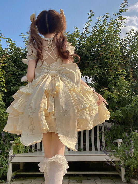 Vintage Ball Gown High Neck Lace Summer 18th Birthday Dress Lolita Dress Birthday Outfits W1234