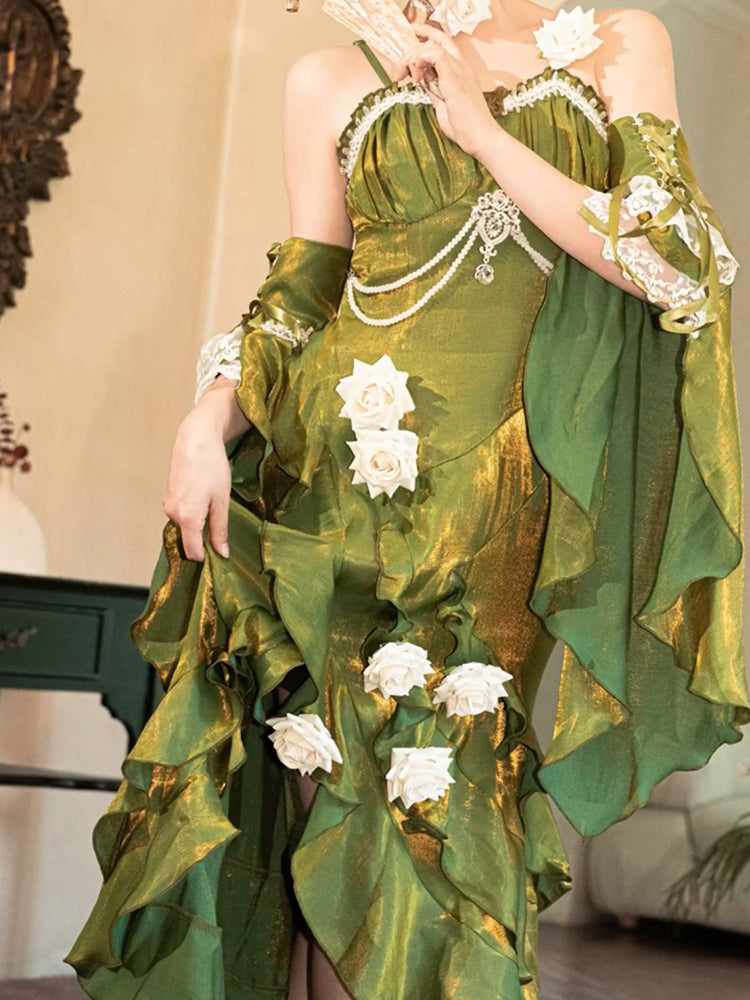 Pretty Mermaid Spaghetti Straps Green Summer 18th Birthday Dress Lolita Dress Birthday Outfits W1257