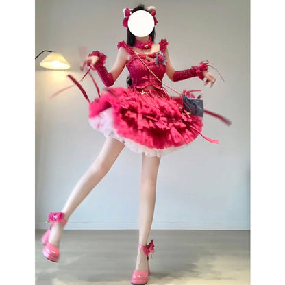 Cute Ball Gown Square Neck Short Lace Summer 18th Birthday Dress Lolita Dress Birthday Outfits W1250