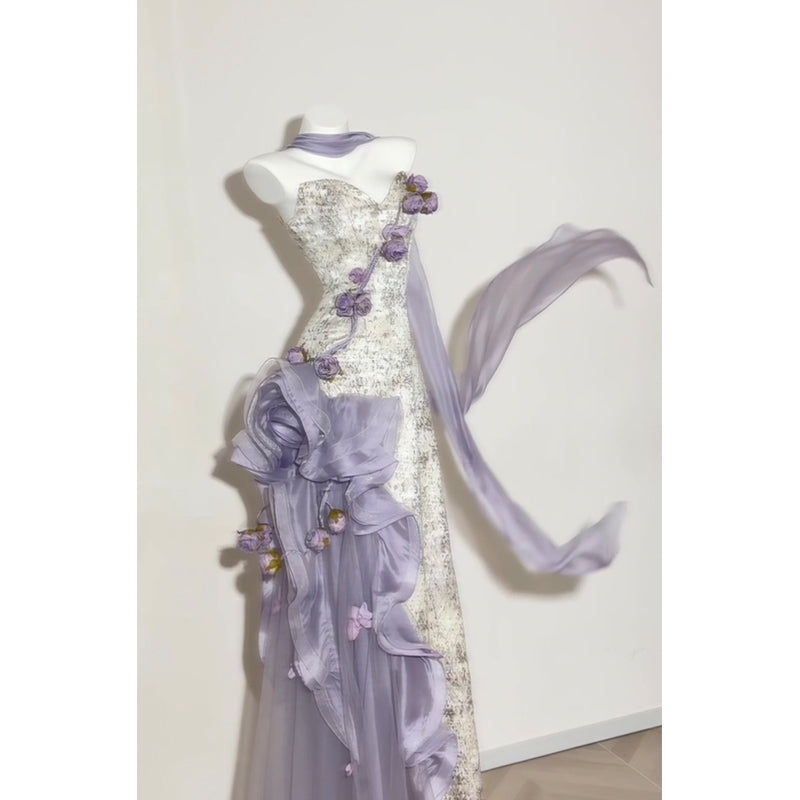 Pretty Sheath Sweetheart Lilac Long Summer 18th Birthday Dress Lolita Dress 20th Birthday Outfits W1260