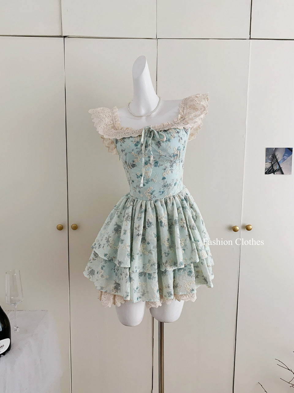 Cute Ball Gown Square Satin Floral Pink Short Summer Dress Holiday Party Outfits For Women DP1406