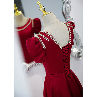 Simple Red Long Prom Dresses SH207