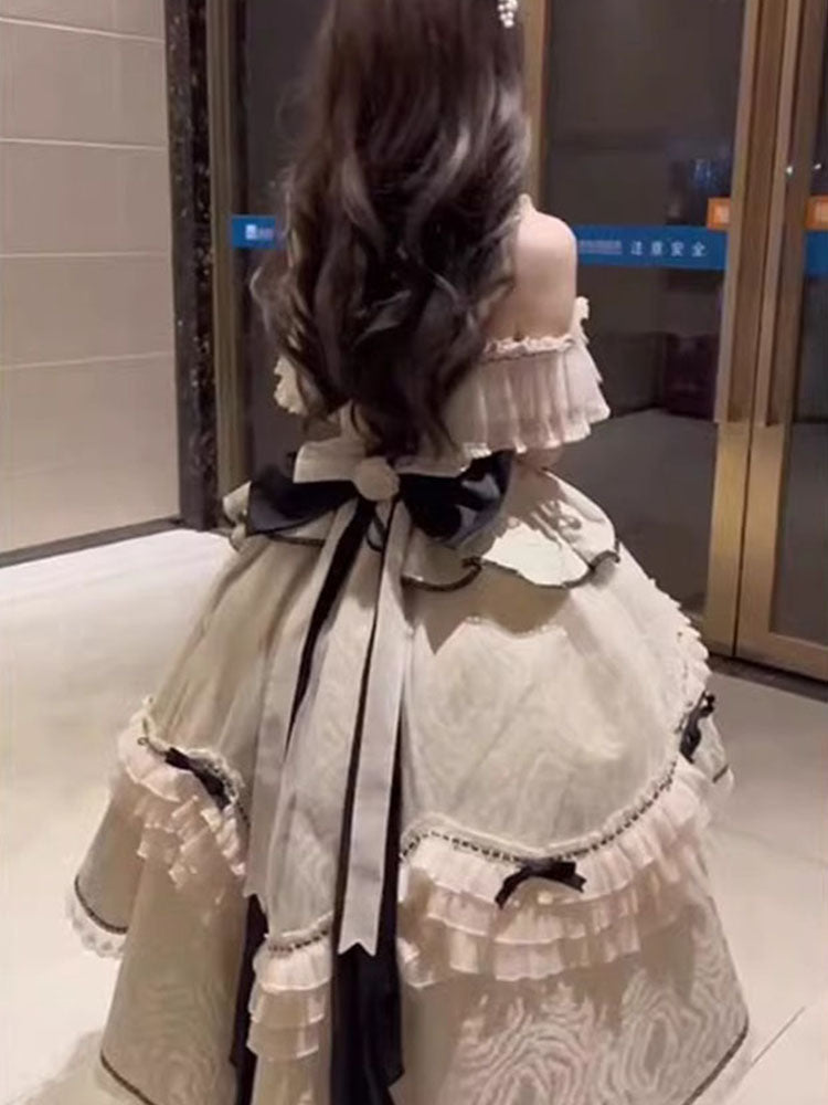 Pretty High Low Square Neck Lace Summer 18th Birthday Dress Lolita Dress Birthday Outfits W1256