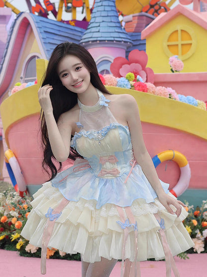 Vintage Ball Gown High Neck Short Mini Summer 18th Birthday Dress Lolita Dress Birthday Outfits W1254