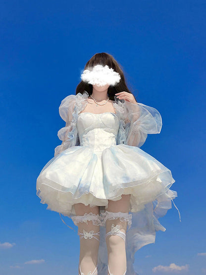 Vintage Ball Gown Spaghetti Straps Short Chiffon Summer 18th Birthday Dress Lolita Dress Birthday Outfits W1229