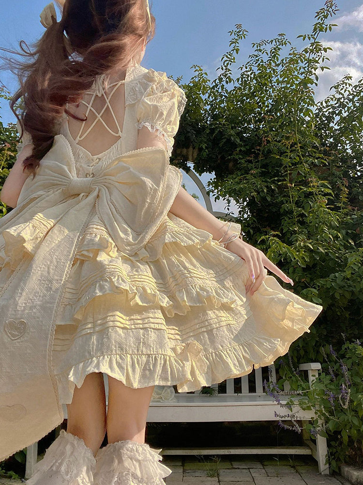 Vintage Ball Gown High Neck Lace Summer 18th Birthday Dress Lolita Dress Birthday Outfits W1234