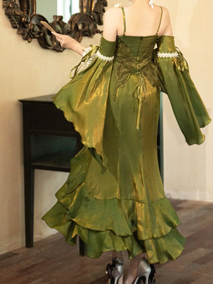 Pretty Mermaid Spaghetti Straps Green Summer 18th Birthday Dress Lolita Dress Birthday Outfits W1257