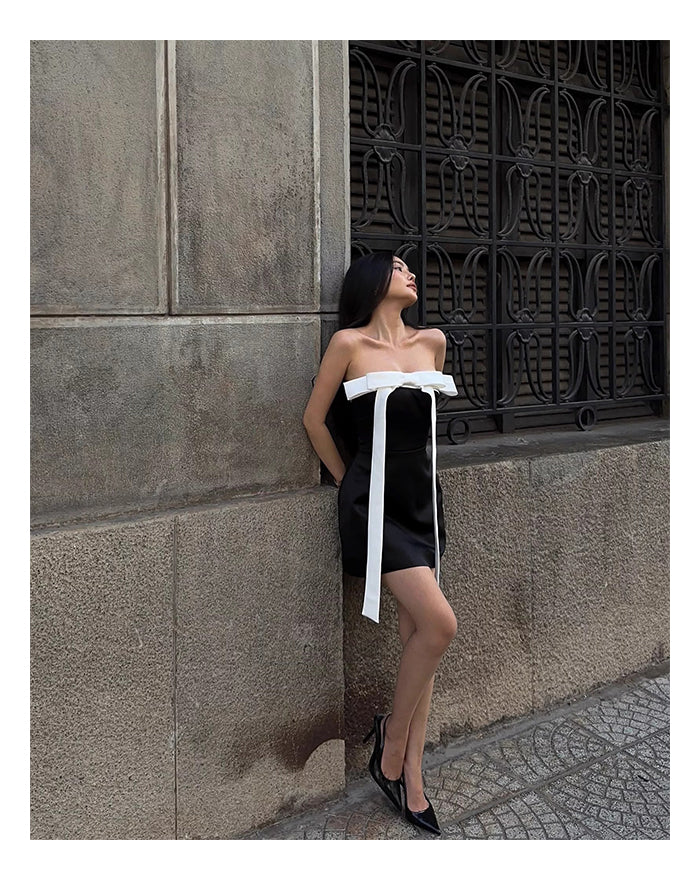 Cute A line Strapless Black Party Dresses Short Formal Homecoming Dresses Night Chic Elegant Short Dresses Cocktail Dress 16th Birthday Outfits Hoco Dresses DH2758