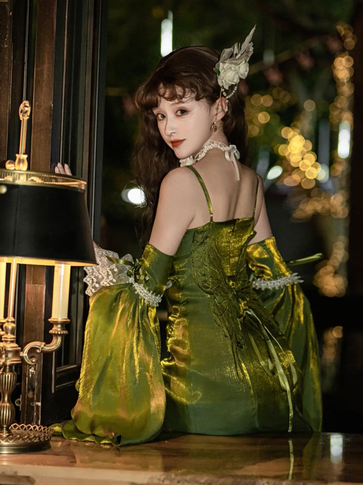 Pretty Mermaid Spaghetti Straps Green Summer 18th Birthday Dress Lolita Dress Birthday Outfits W1257