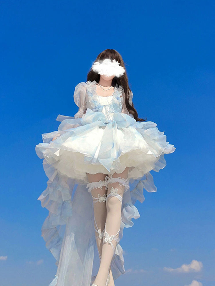 Vintage Ball Gown Spaghetti Straps Short Chiffon Summer 18th Birthday Dress Lolita Dress Birthday Outfits W1229