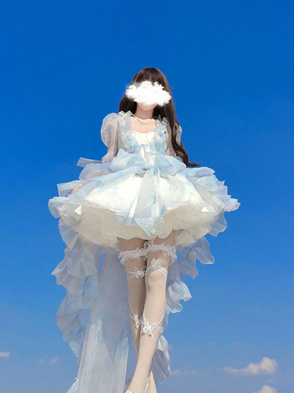 Vintage Ball Gown Spaghetti Straps Short Chiffon Summer 18th Birthday Dress Lolita Dress Birthday Outfits W1229