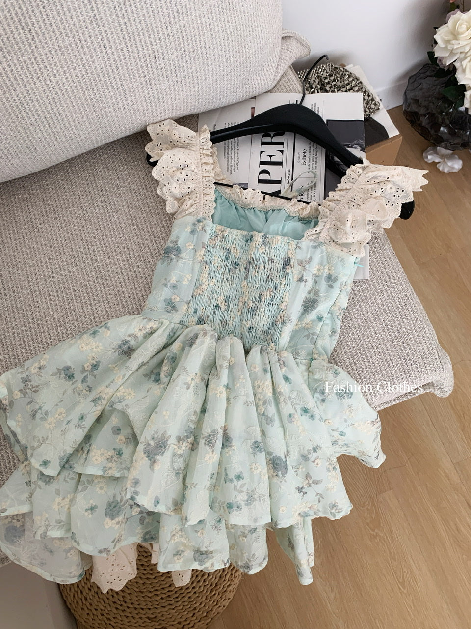 Cute Ball Gown Square Satin Floral Pink Short Summer Dress Holiday Party Outfits For Women DP1406