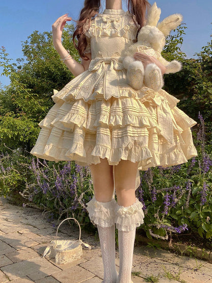 Vintage Ball Gown High Neck Lace Summer 18th Birthday Dress Lolita Dress Birthday Outfits W1234