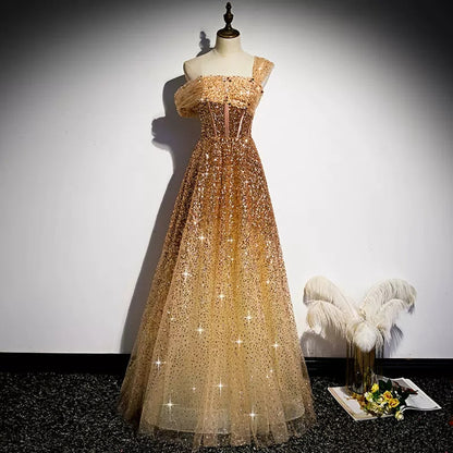One Shoulder Sequin Prom Dresses SH149