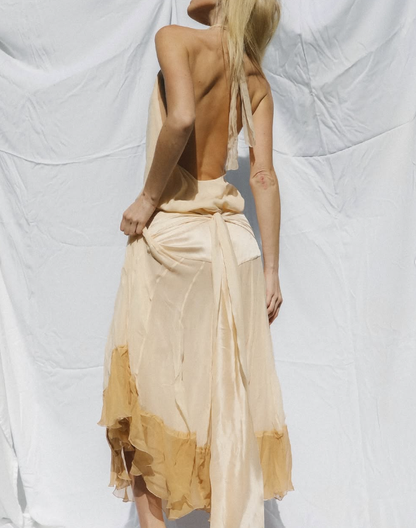 Unique A Line Halter Chiffon Open Back Prom Dress Graduation Prom Dress SH2660