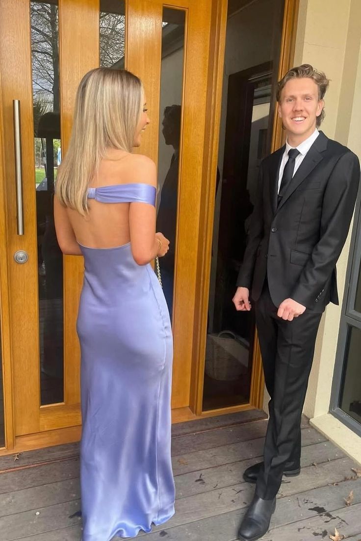 Off The Shoulder Sheath Long Prom Dress, V-Neck Floor Length Party Dress