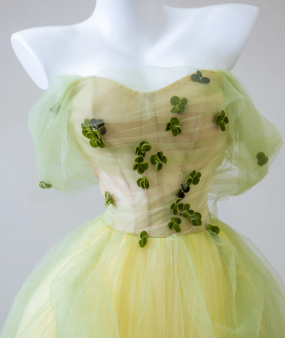 Sexy Ball Gown Off The Shoulder Sage Green Elegant Tulle Long Prom Dresses P0019