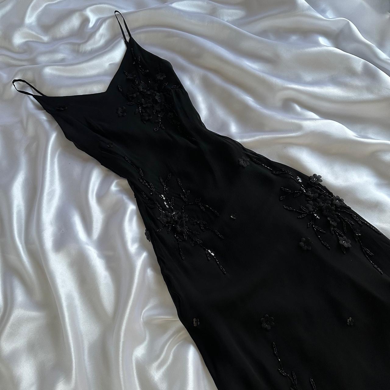 Black gorgeous exquisite elegant beaded long chiffon ruffled ball gown, evening dress, party dress gh3514