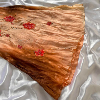 Orange Yellow fashion halter floral beading long elegant chiffon ball gown evening dress gh3284