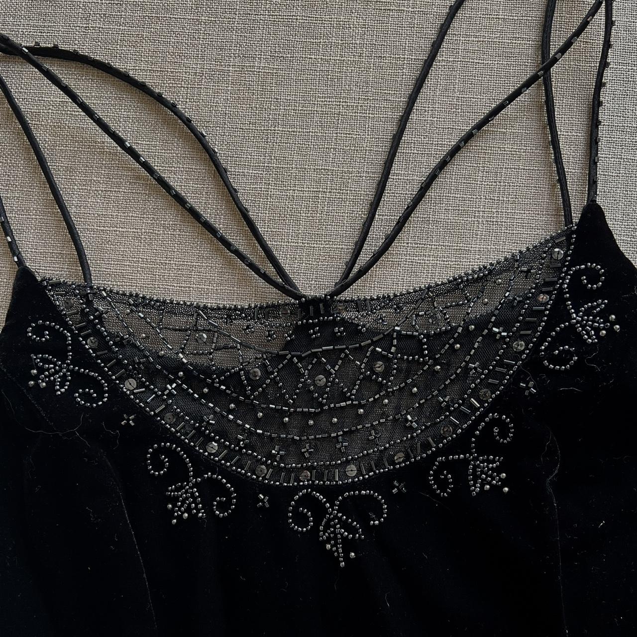 Vintage Black Velvet Gorgeous Exquisite Beading Elegant Spaghetti Strap Long Velvet Ball Gown Evening Dress Birthday Party Dress Prom Dress gh3954